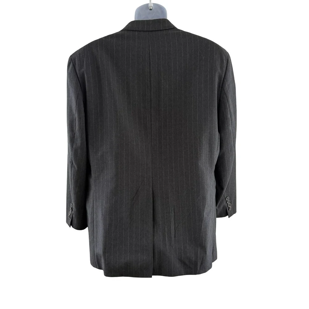 Polo University Club Ralph Lauren Suit Jacket Mens 41 Short Gray Pinstripe‎ Wool